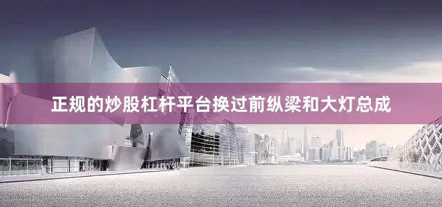 正规的炒股杠杆平台换过前纵梁和大灯总成